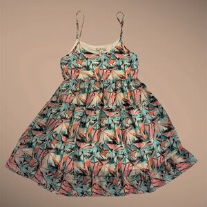 Junior Adam Levine Dress, Adjustable Straps, Turquoise Pattern, Polyester, XS
